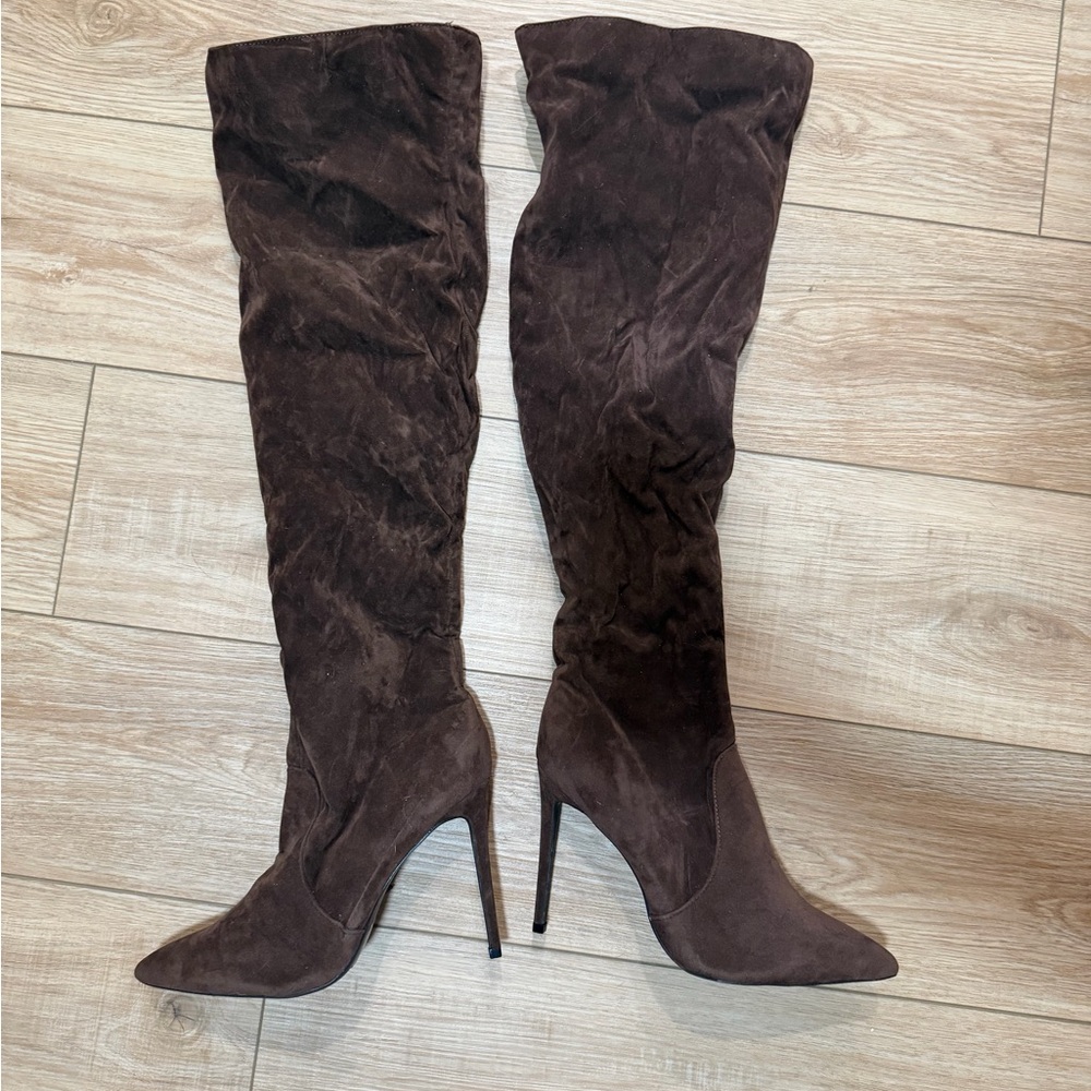 Elegant Brown Over-the-Knee Boots